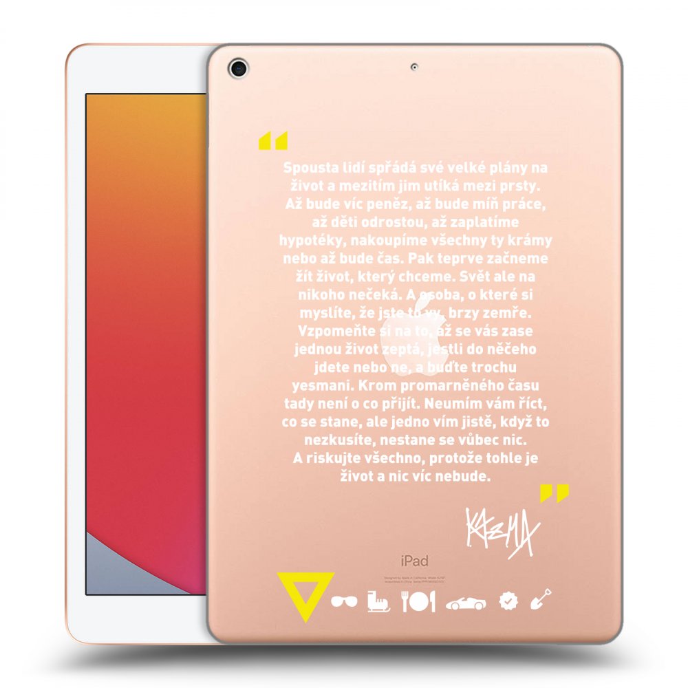 Picasee silikonový průhledný obal pro Apple iPad 10.2" 2020 (8. gen) - Kazma - BUĎTE TROCHU YESMANI