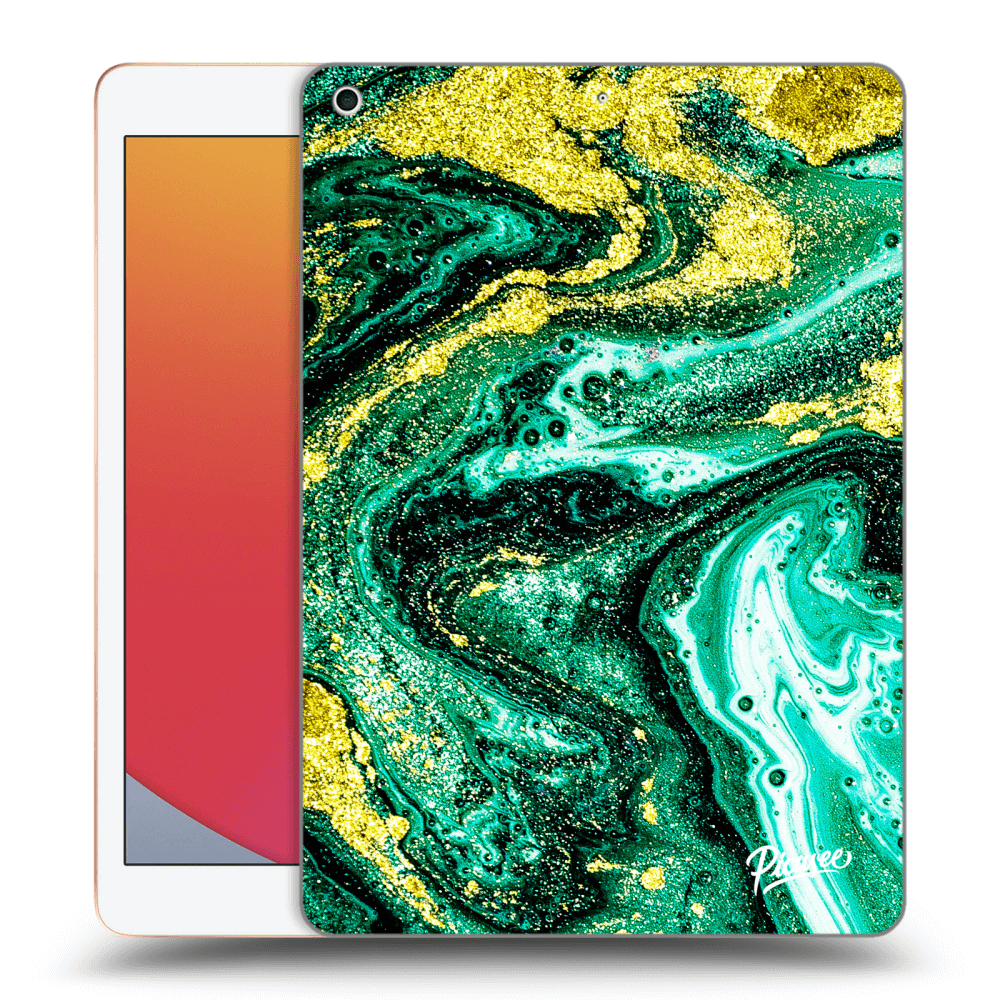 Picasee silikonový černý obal pro Apple iPad 10.2" 2020 (8. gen) - Green Gold