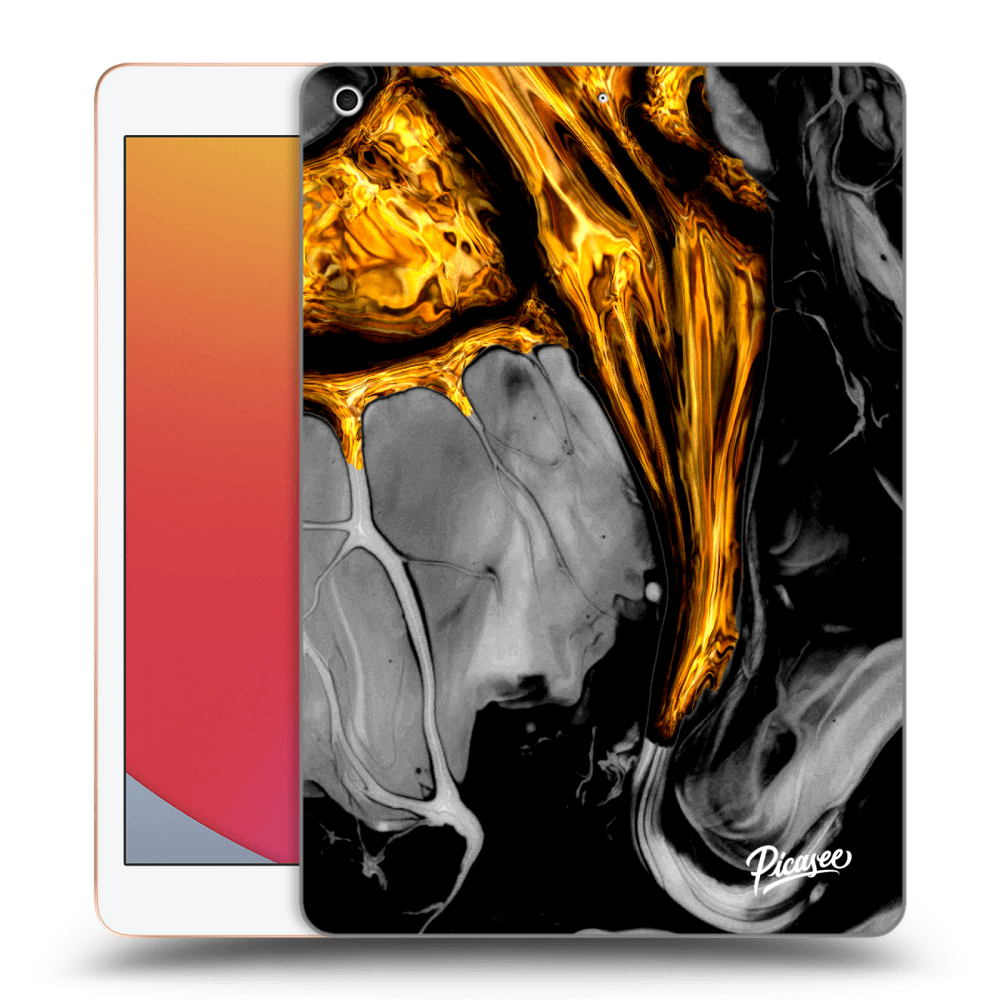 Picasee silikonový černý obal pro Apple iPad 10.2" 2020 (8. gen) - Black Gold
