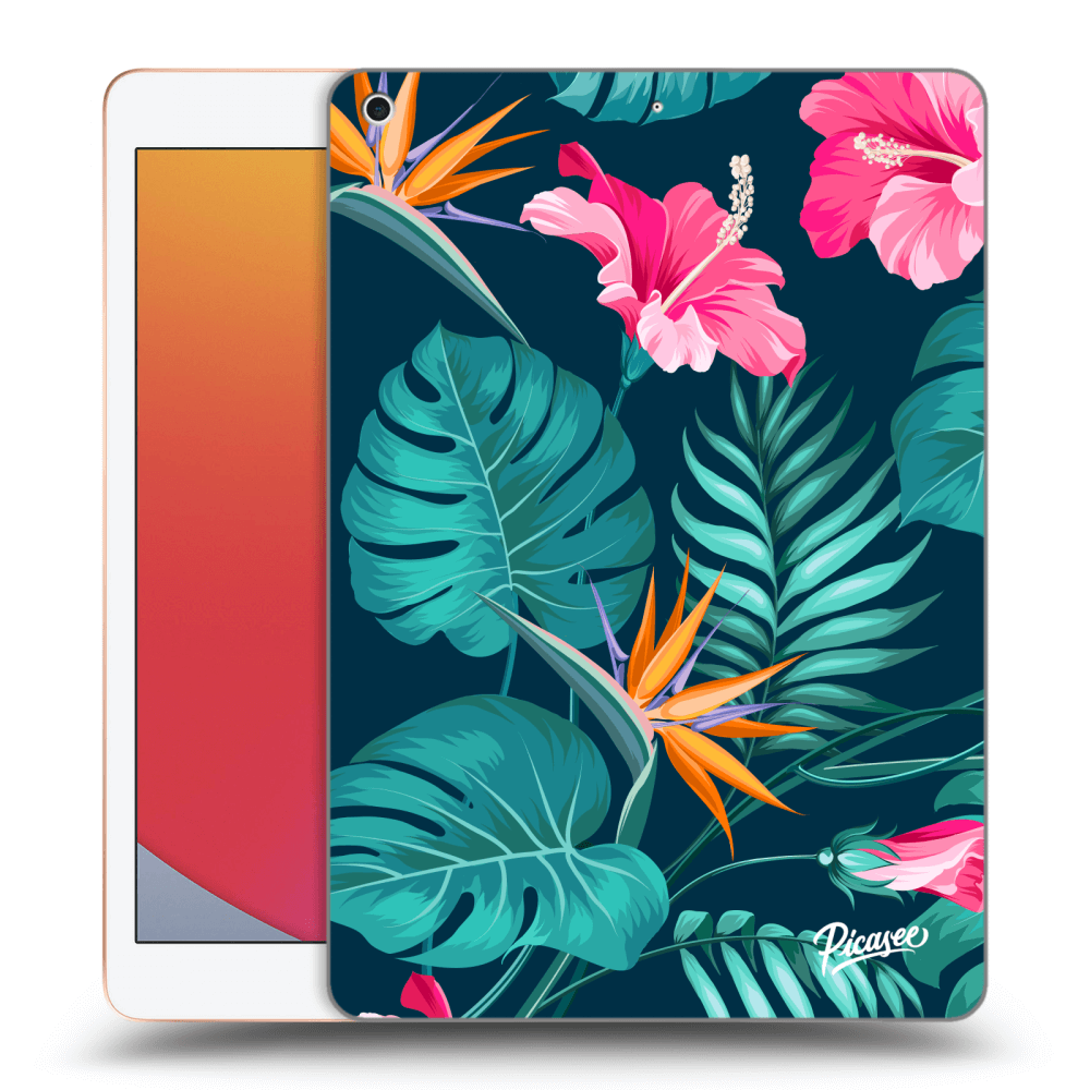 Picasee silikonový černý obal pro Apple iPad 10.2" 2020 (8. gen) - Pink Monstera
