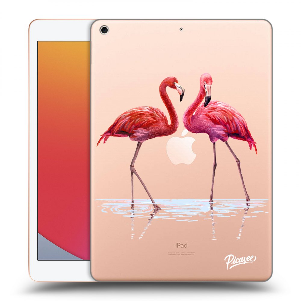 Picasee silikonový průhledný obal pro Apple iPad 10.2" 2020 (8. gen) - Flamingos couple