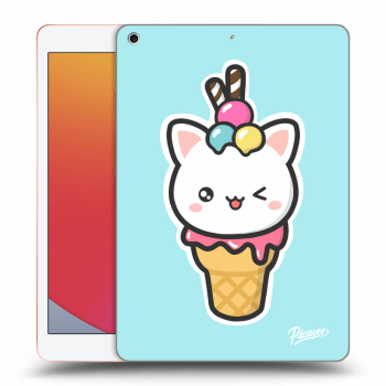 Picasee silikonový černý obal pro Apple iPad 10.2" 2020 (8. gen) - Ice Cream Cat
