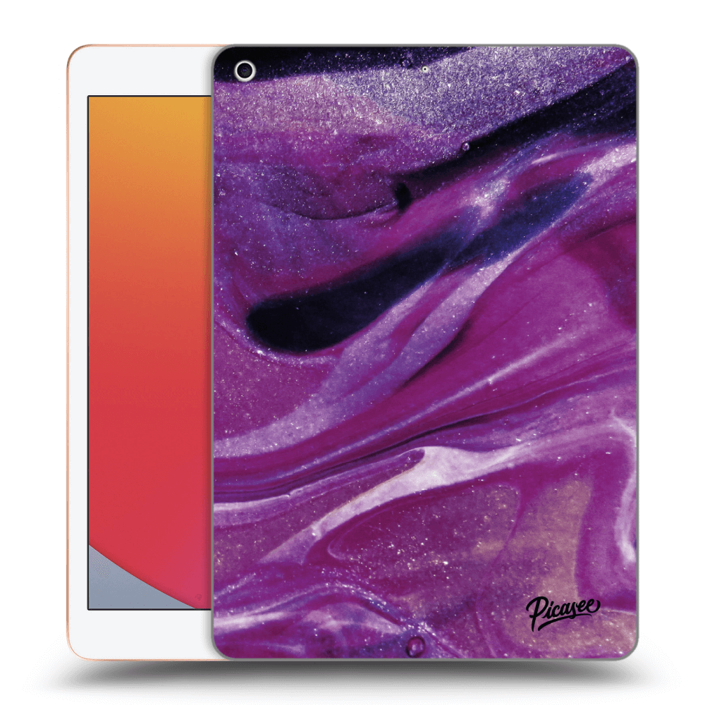 Picasee silikonový průhledný obal pro Apple iPad 10.2" 2020 (8. gen) - Purple glitter