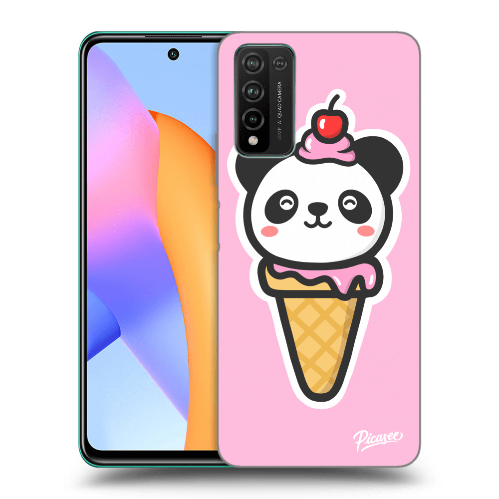 Picasee silikonový průhledný obal pro Honor 10X Lite - Ice Cream Panda