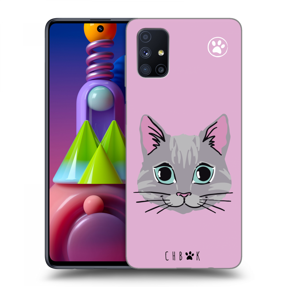 Picasee silikonový průhledný obal pro Samsung Galaxy M51 M515F - Chybí mi kočky - Růžová