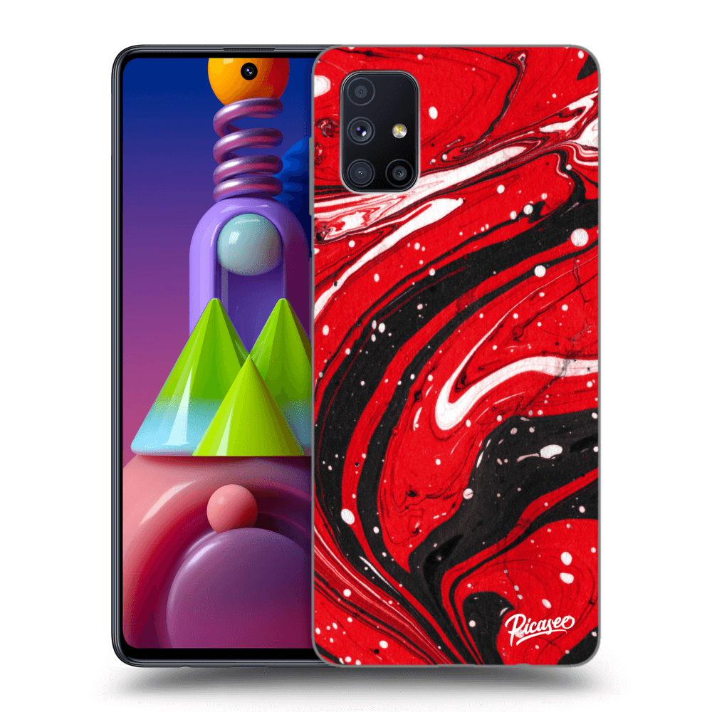 Picasee silikonový průhledný obal pro Samsung Galaxy M51 M515F - Red black
