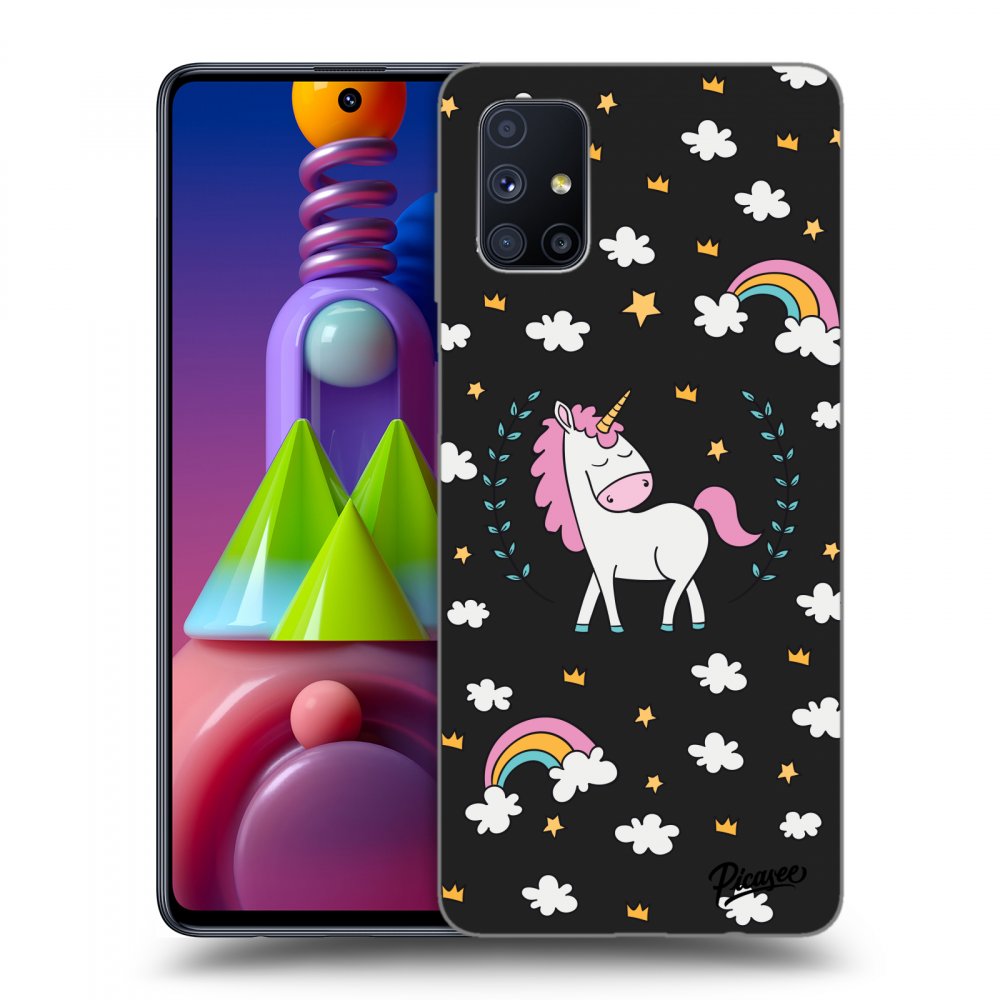 Picasee silikonový černý obal pro Samsung Galaxy M51 M515F - Unicorn star heaven