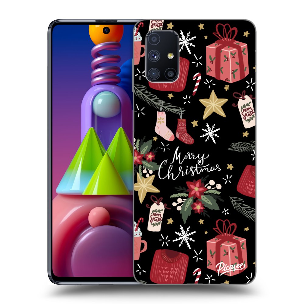 Picasee silikonový černý obal pro Samsung Galaxy M51 M515F - Christmas