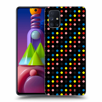 Picasee silikonový černý obal pro Samsung Galaxy M51 M515F - Colorful dots