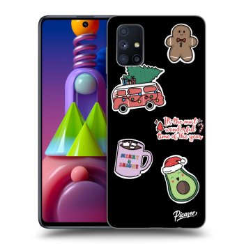 Picasee silikonový černý obal pro Samsung Galaxy M51 M515F - Christmas Stickers