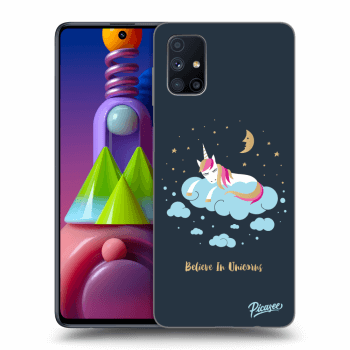 Picasee silikonový černý obal pro Samsung Galaxy M51 M515F - Believe In Unicorns