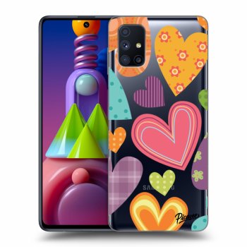 Picasee silikonový průhledný obal pro Samsung Galaxy M51 M515F - Colored heart