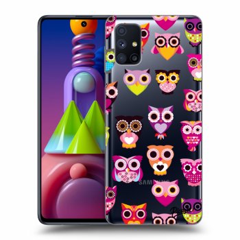Picasee silikonový průhledný obal pro Samsung Galaxy M51 M515F - Owls