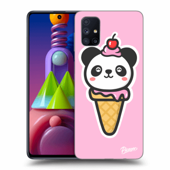 Picasee silikonový černý obal pro Samsung Galaxy M51 M515F - Ice Cream Panda