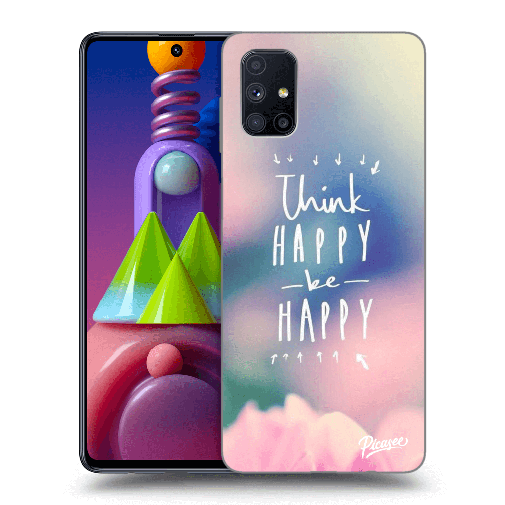 Picasee silikonový průhledný obal pro Samsung Galaxy M51 M515F - Think happy be happy