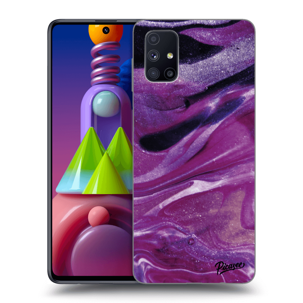 Silikonový Průhledný Obal Pro Samsung Galaxy M51 M515F - Purple Glitter