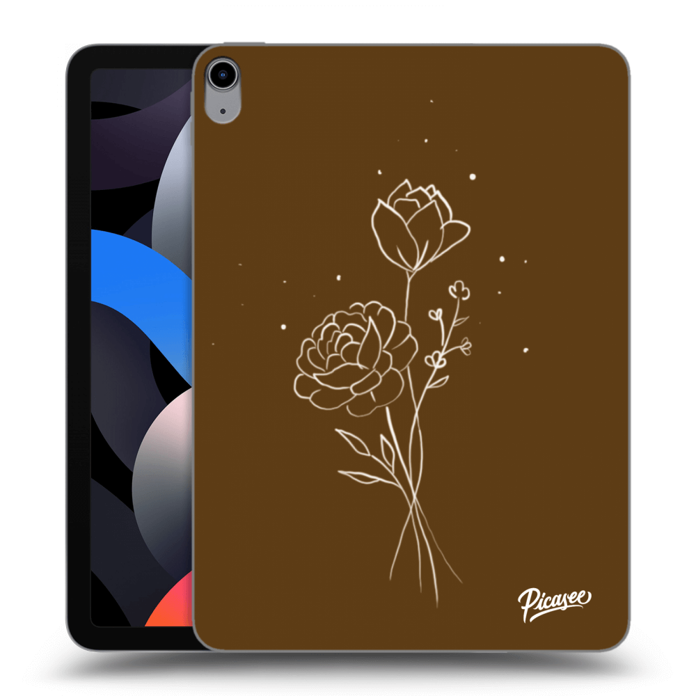 Picasee silikonový černý obal pro Apple iPad Air 4 10.9" 2020 - Brown flowers