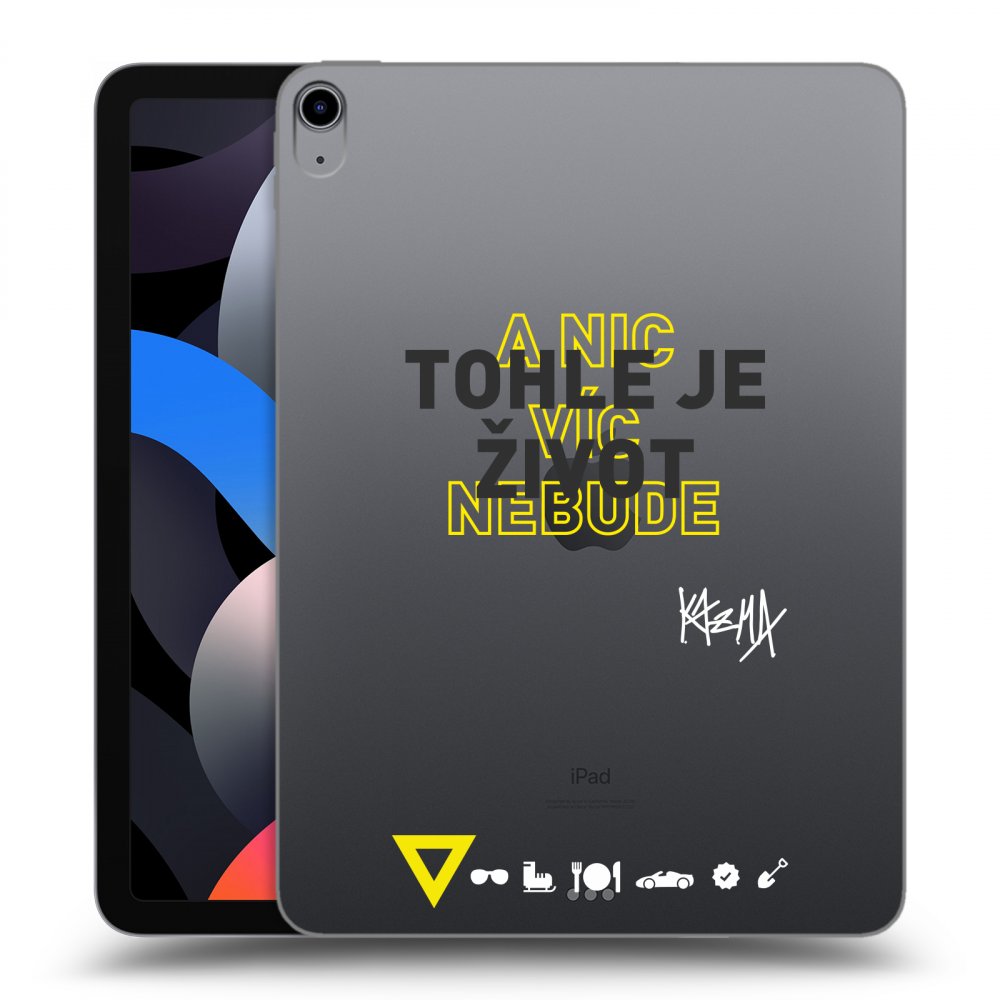 Picasee silikonový průhledný obal pro Apple iPad Air 4 10.9" 2020 - Kazma - TOHLE JE ŽIVOT A NIC VÍC NEBUDE