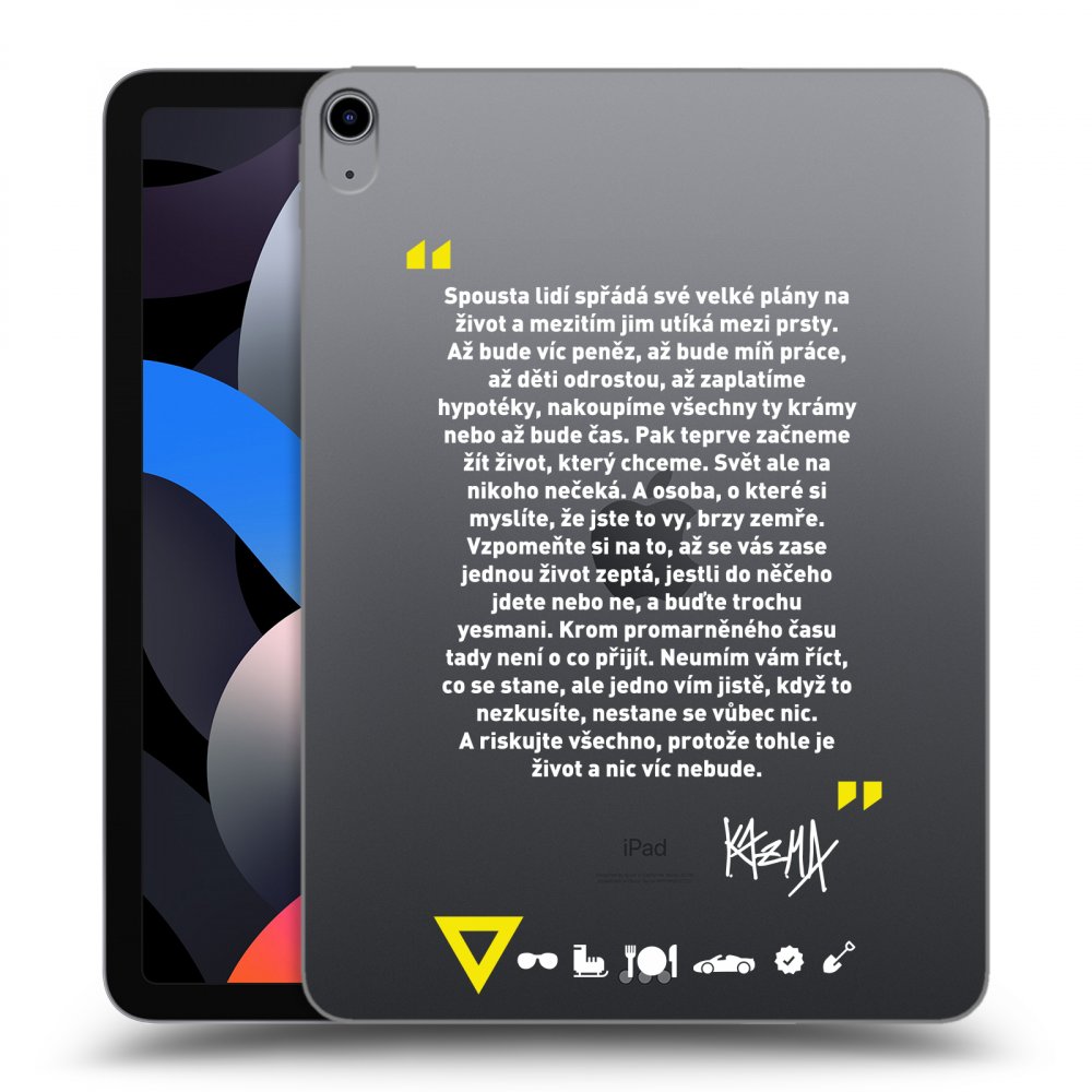 Picasee silikonový průhledný obal pro Apple iPad Air 4 10.9" 2020 - Kazma - BUĎTE TROCHU YESMANI