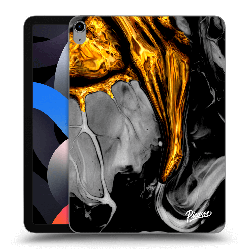 Picasee silikonový černý obal pro Apple iPad Air 4 10.9" 2020 - Black Gold
