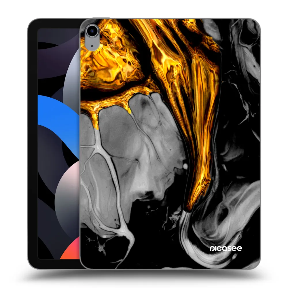 Picasee silikonový průhledný obal pro Apple iPad Air 4 10.9" 2020 - Black Gold