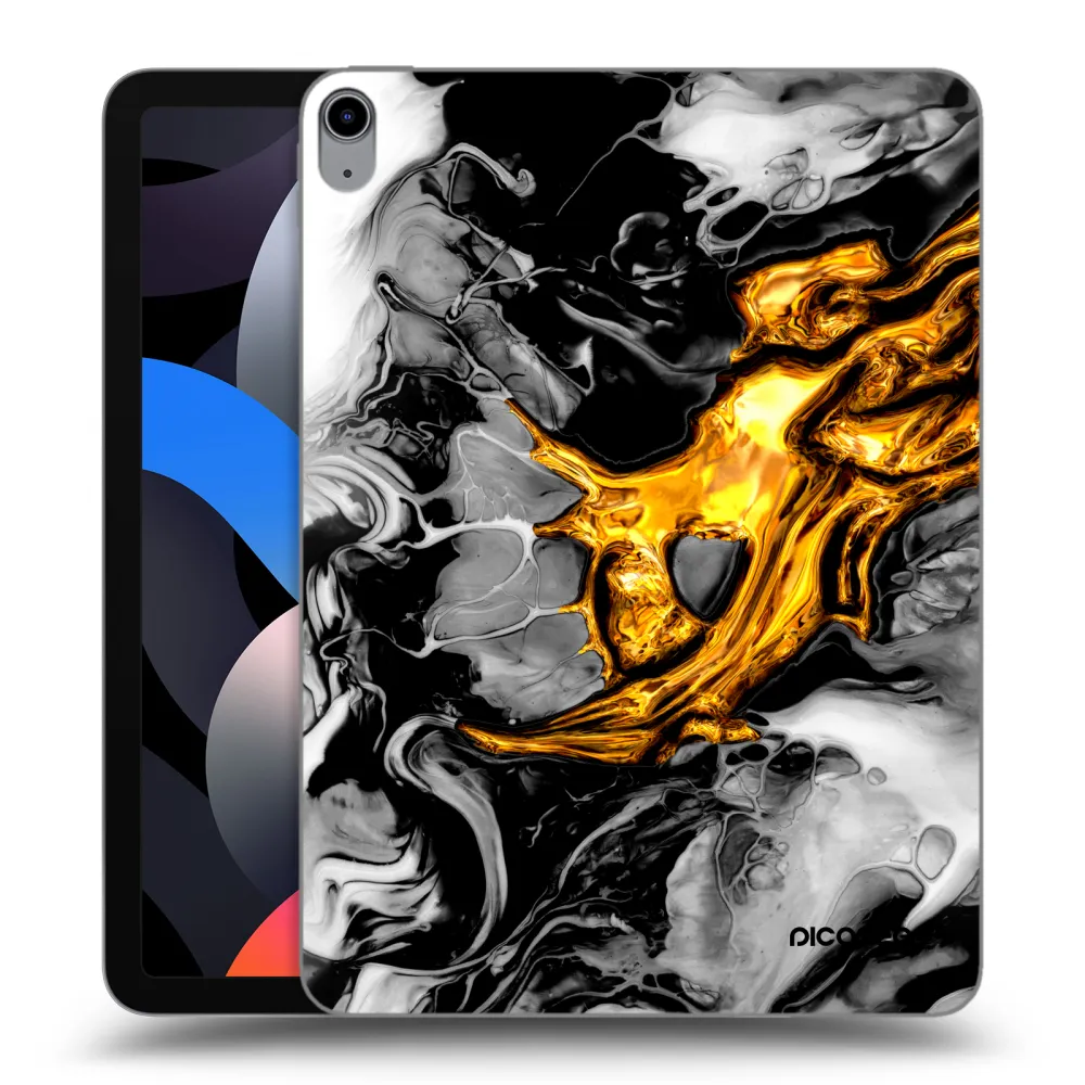 Picasee silikonový průhledný obal pro Apple iPad Air 4 10.9" 2020 - Black Gold 2