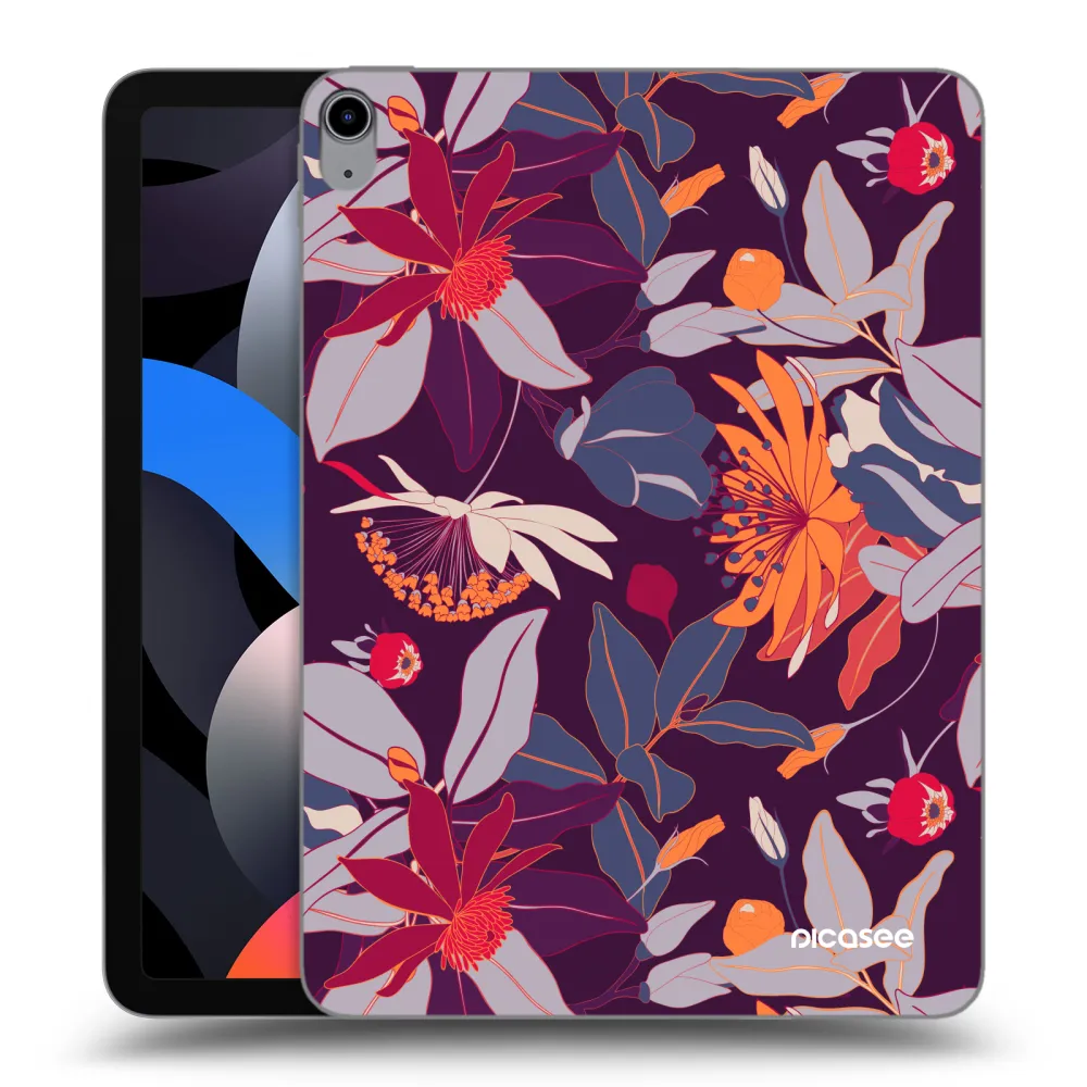 Picasee silikonový průhledný obal pro Apple iPad Air 4 10.9" 2020 - Purple Leaf