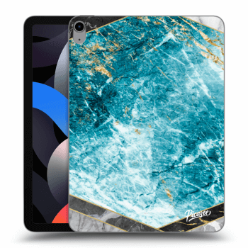 Picasee silikonový průhledný obal pro Apple iPad Air 4 10.9" 2020 - Blue geometry