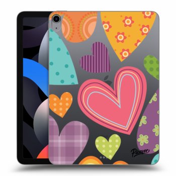 Picasee silikonový průhledný obal pro Apple iPad Air 4 10.9" 2020 - Colored heart