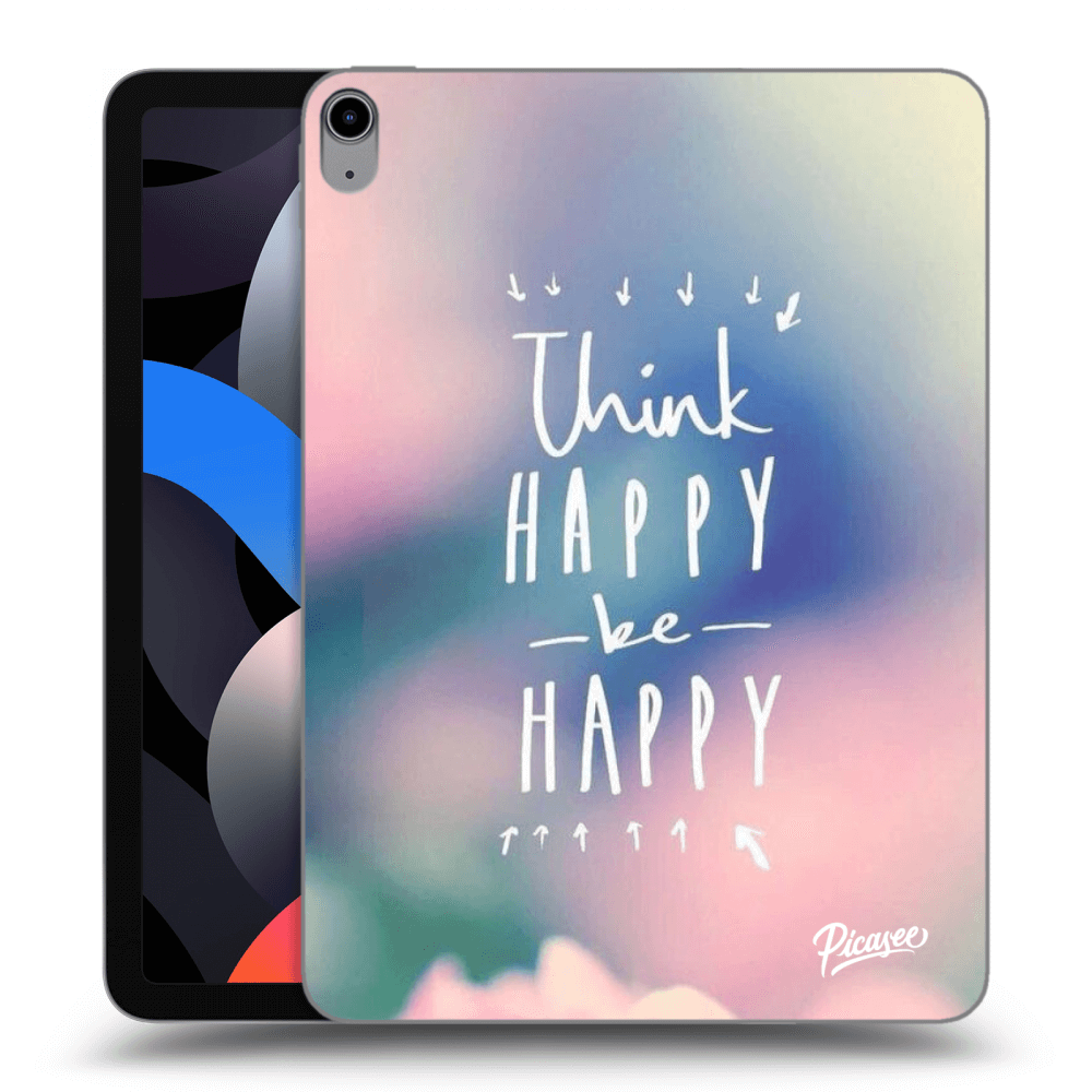 Picasee silikonový černý obal pro Apple iPad Air 4 10.9" 2020 - Think happy be happy
