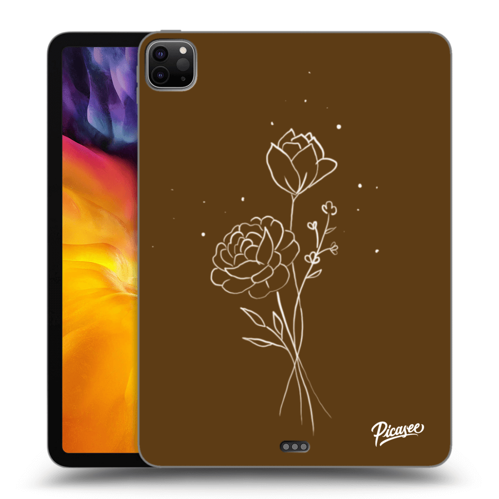 Picasee silikonový průhledný obal pro Apple iPad Pro 11" 2020 (2.gen) - Brown flowers