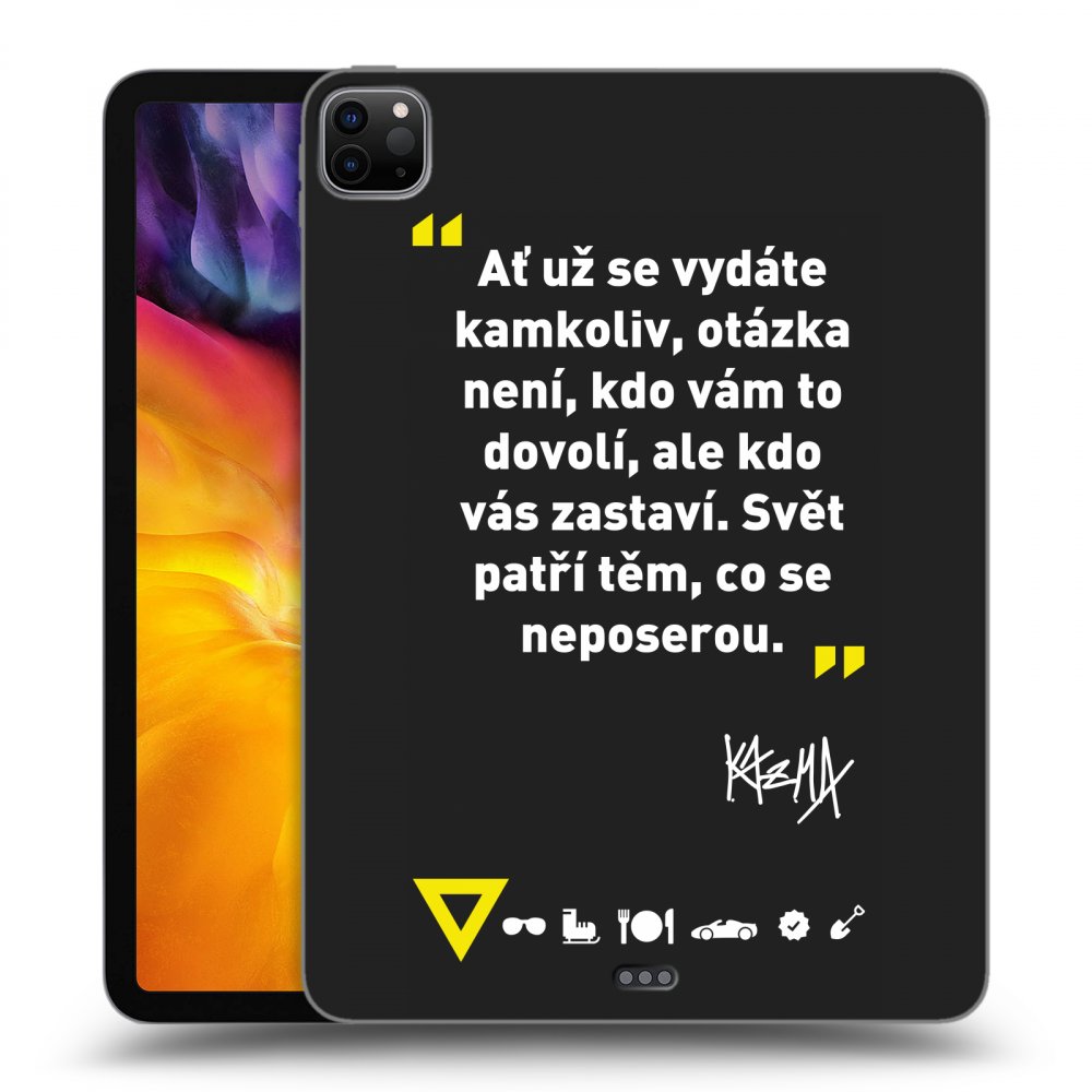 Picasee silikonový černý obal pro Apple iPad Pro 11" 2020 (2.gen) - Kazma - SVĚT PATŘÍ TĚM, CO SE NEPOSEROU