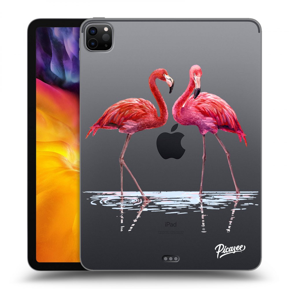 Picasee silikonový průhledný obal pro Apple iPad Pro 11" 2020 (2.gen) - Flamingos couple