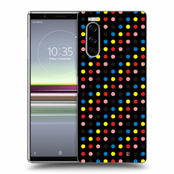 Picasee silikonový černý obal pro Sony Xperia 5 - Colorful dots