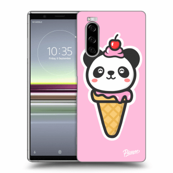 Picasee silikonový černý obal pro Sony Xperia 5 - Ice Cream Panda