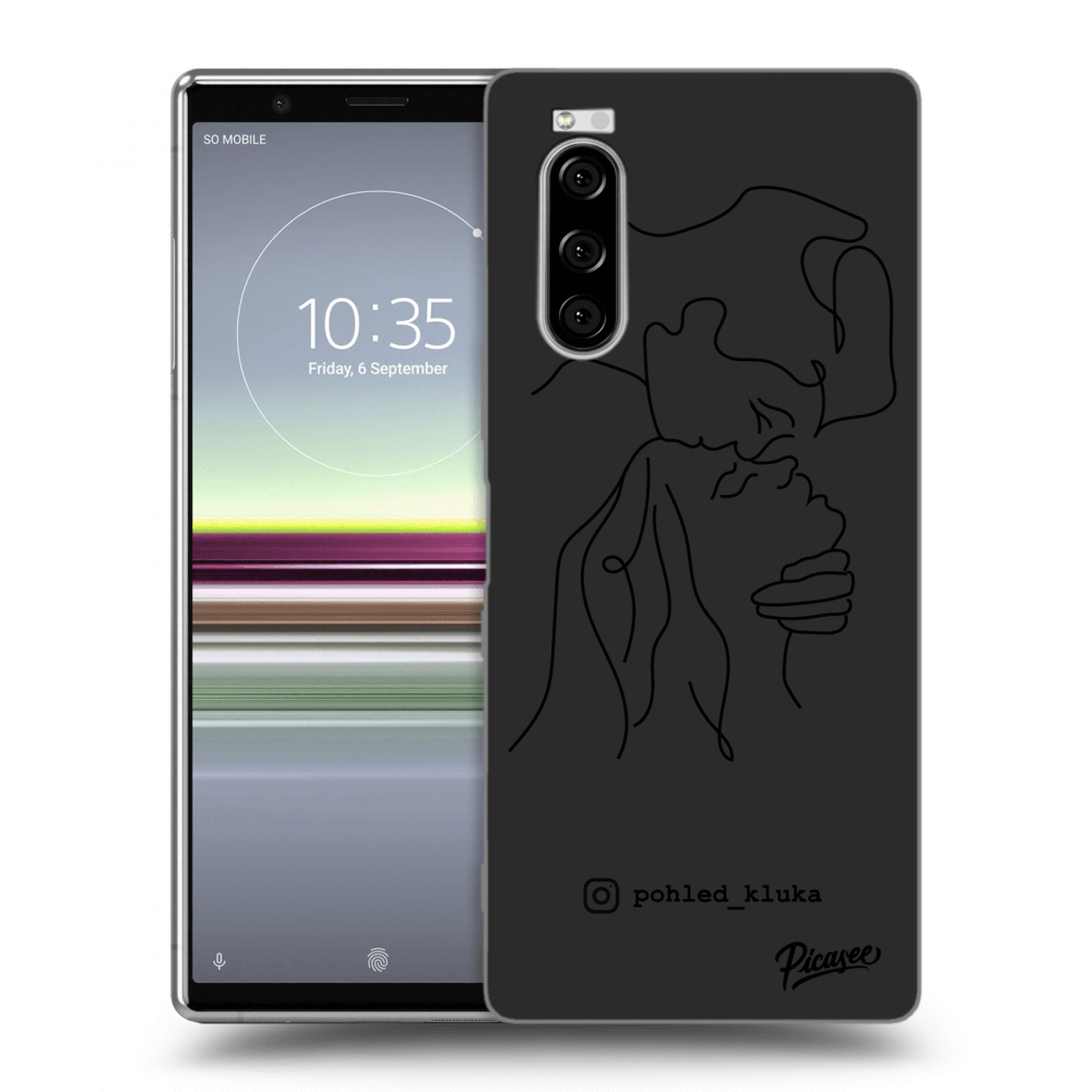 Picasee silikonový černý obal pro Sony Xperia 5 - Forehead kiss