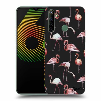 Picasee silikonový černý obal pro Realme 6i - Flamingos