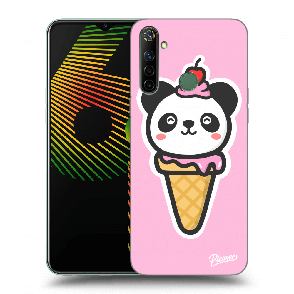 Picasee silikonový černý obal pro Realme 6i - Ice Cream Panda