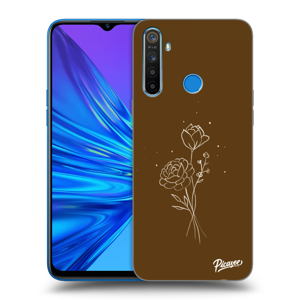 Picasee ULTIMATE CASE pro Realme 5 - Brown flowers