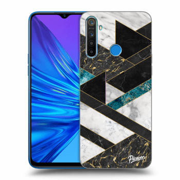 Picasee silikonový průhledný obal pro Realme 5 - Dark geometry