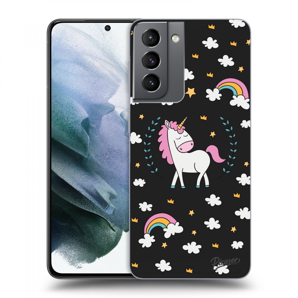 Picasee silikonový černý obal pro Samsung Galaxy S21 5G G991B - Unicorn star heaven
