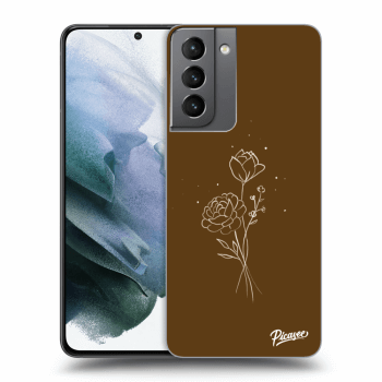 Obal pro Samsung Galaxy S21 5G G991B - Brown flowers