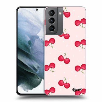 Picasee silikonový průhledný obal pro Samsung Galaxy S21 5G G991B - Cherries