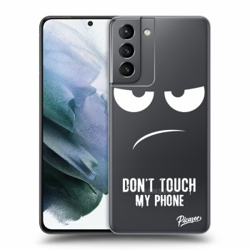 Picasee silikonový průhledný obal pro Samsung Galaxy S21 5G G991B - Don't Touch My Phone