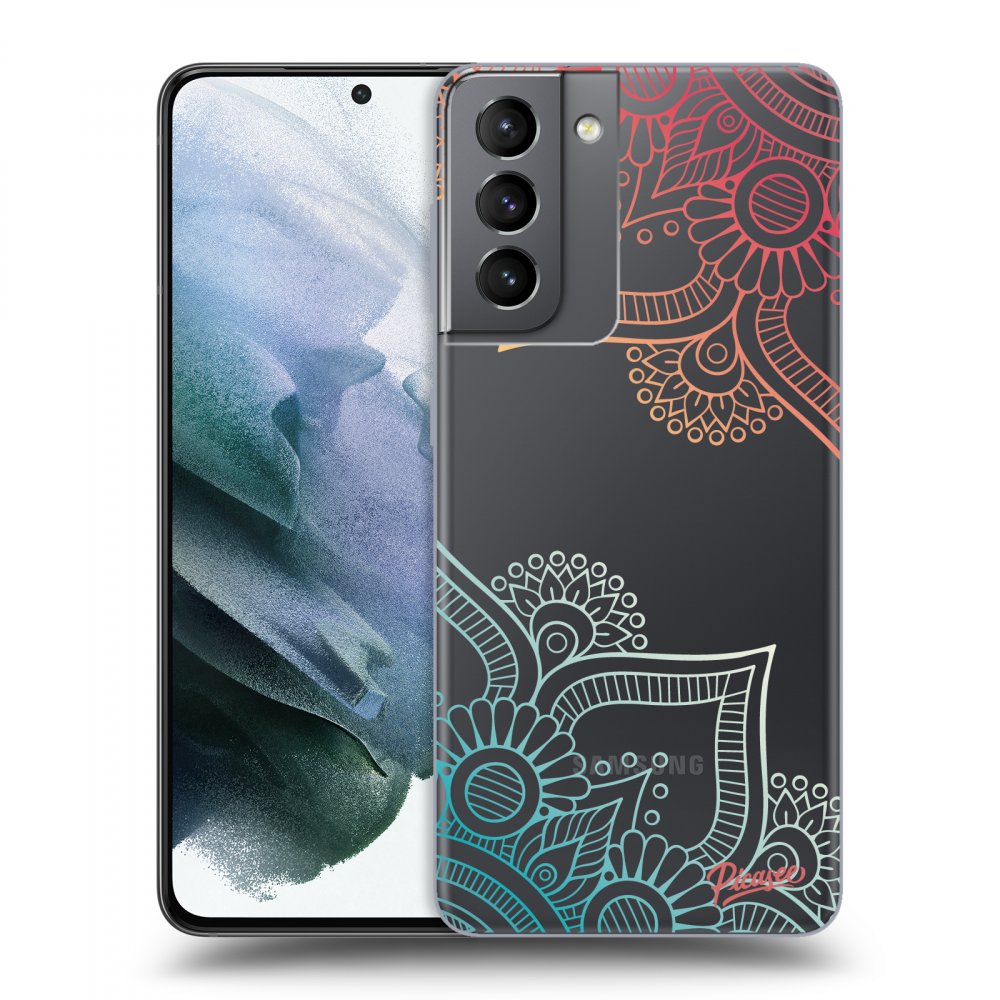 Picasee silikonový průhledný obal pro Samsung Galaxy S21 5G G991B - Flowers pattern