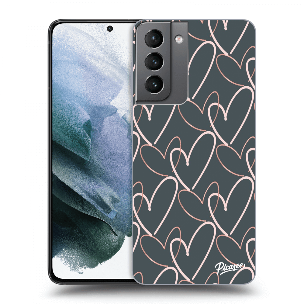 Picasee silikonový průhledný obal pro Samsung Galaxy S21 5G G991B - Lots of love