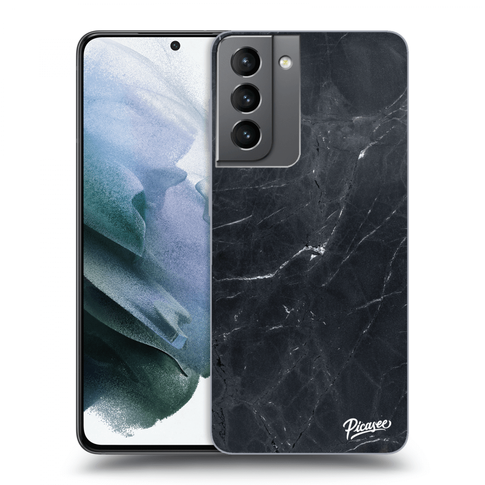 Picasee silikonový průhledný obal pro Samsung Galaxy S21 5G G991B - Black marble