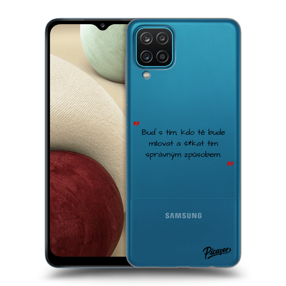 Picasee silikonový průhledný obal pro Samsung Galaxy A12 A125F - Správná láska