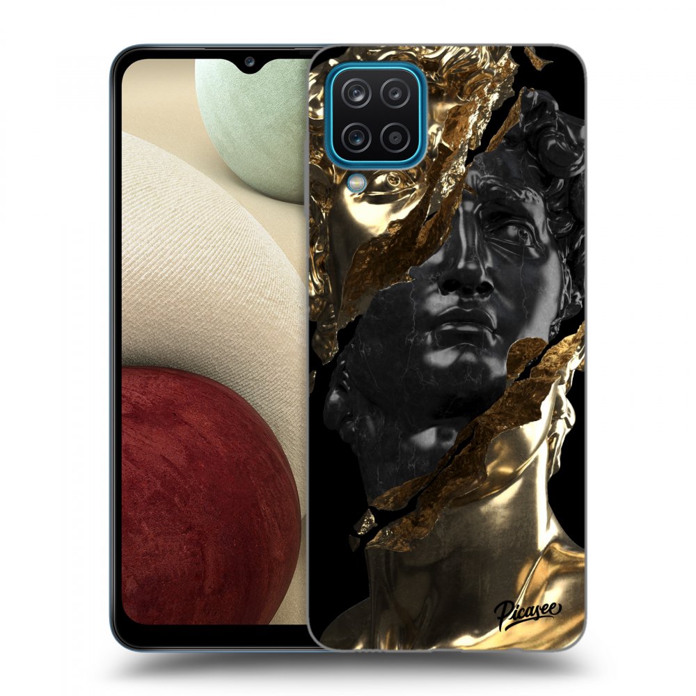 Picasee silikonový černý obal pro Samsung Galaxy A12 A125F - Gold - Black