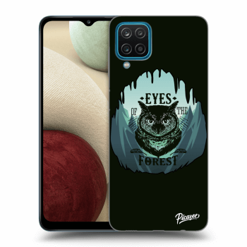 Picasee silikonový černý obal pro Samsung Galaxy A12 A125F - Forest owl
